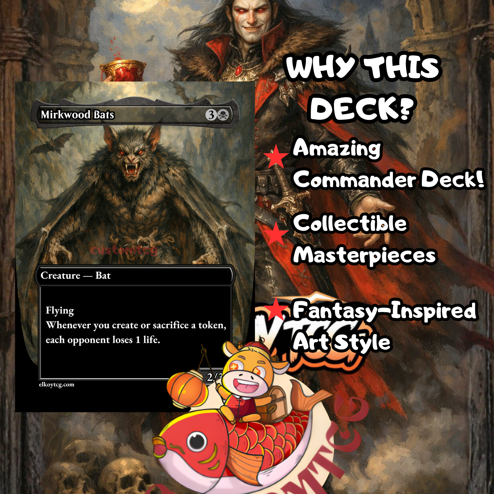 Strefan Maurer Progenitor Commander Deck | 100 Custom Cards + Tokens | Dark Fantasy Art | Vampire Tribal Rakdos Black Red Deck
