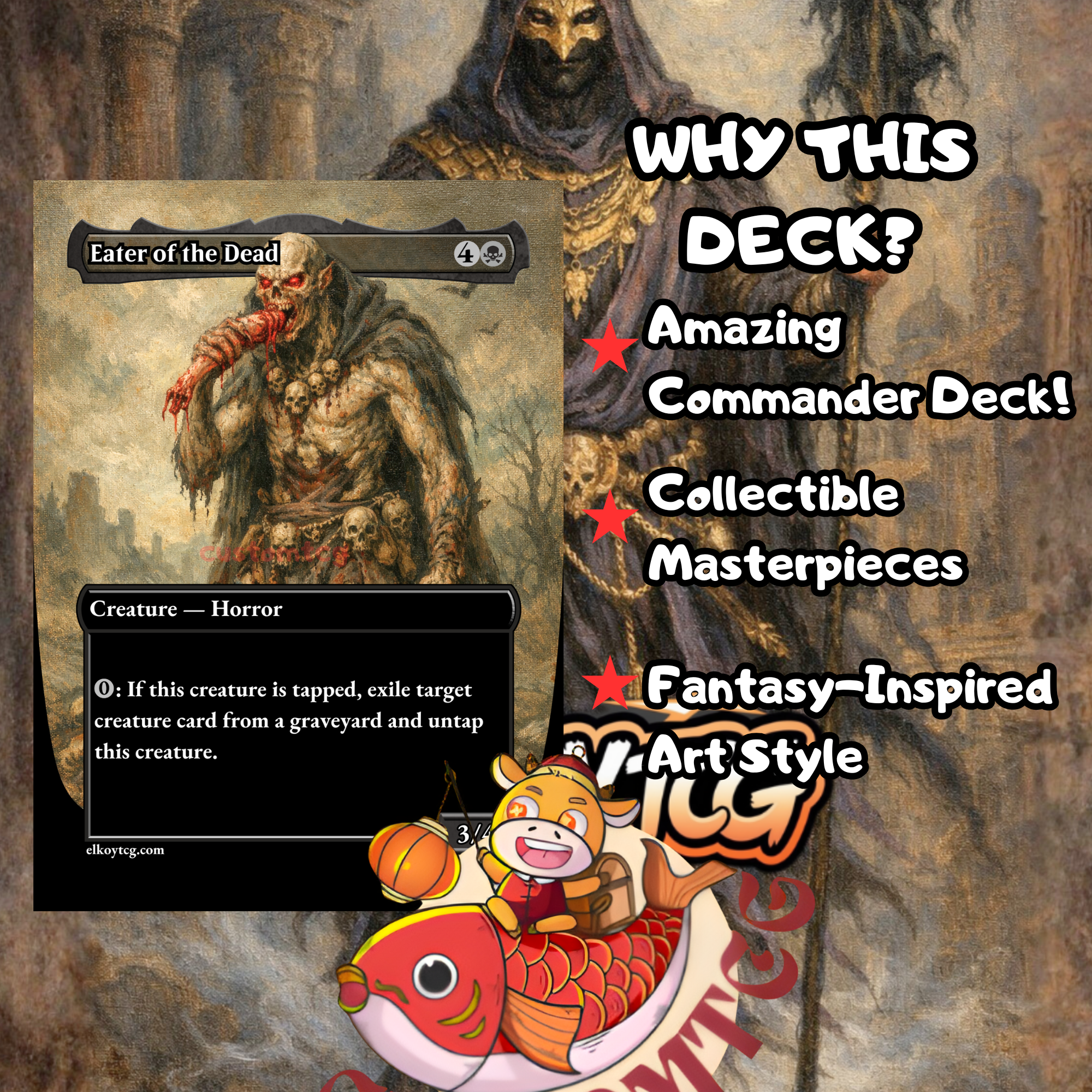 Phenax, God of Deception Custom Commander Deck — Mill and Control | Dimir | Fantasy Art Proxy Deck