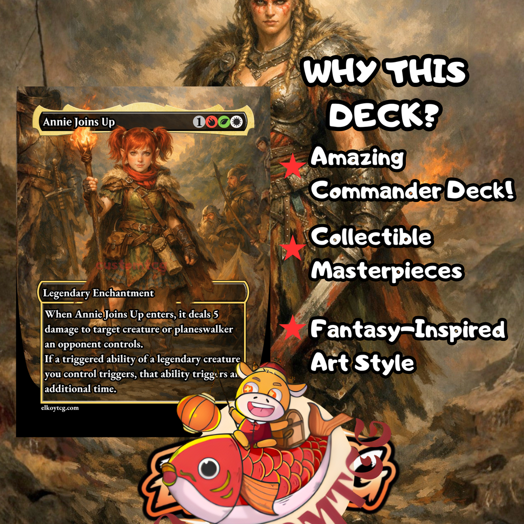 Saskia the Unyielding Custom Commander Deck – 100 Cards + Tokens | 4-Color Warriors | Fantasy Art | Unique Card Designs