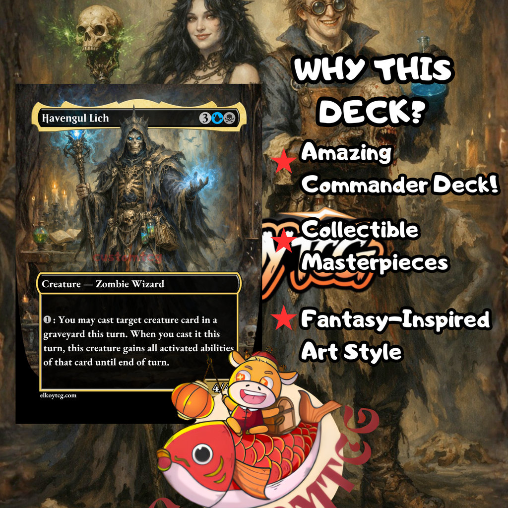 Gisa and Geralf Commander Deck – 100 Custom Cards + Tokens | Zombie Tribal | Dark Fantasy Art | Free Shipping
