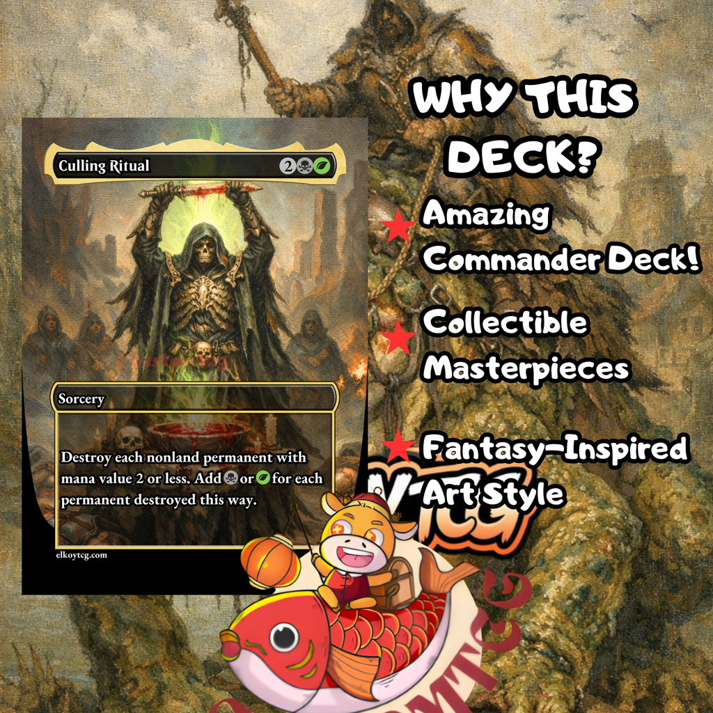 The Gitrog, Ravenous Ride Custom Commander Deck — Land Synergy and Massive Creatures | Golgari | Fantasy Art Proxy Deck