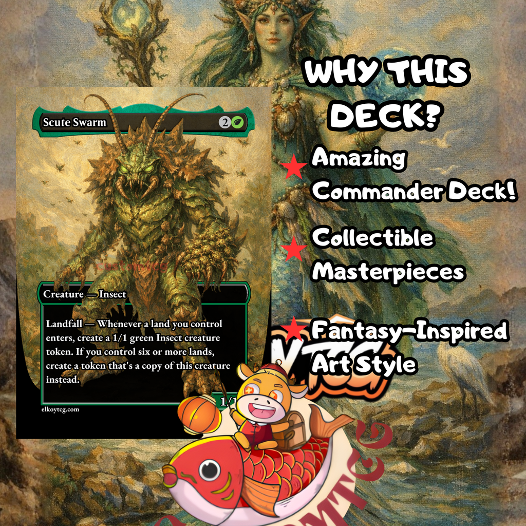 Tatyova, Benthic Druid Custom Commander Deck — Lands and Card Draw | Simic | Fantasy Art Proxy Deck