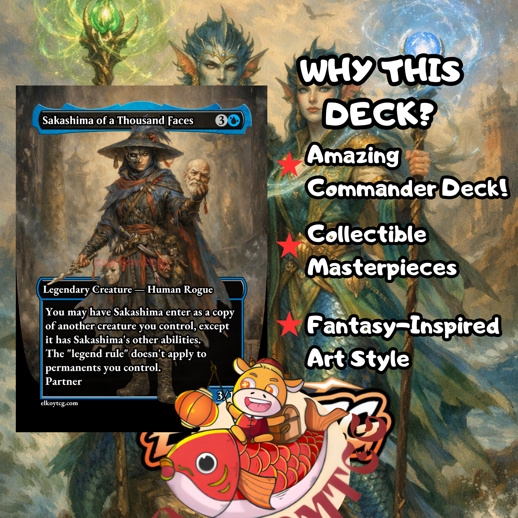 Adrix and Nev Twincasters Custom Commander Deck – 100 Cards + Tokens – Fantasy Trading Card Game