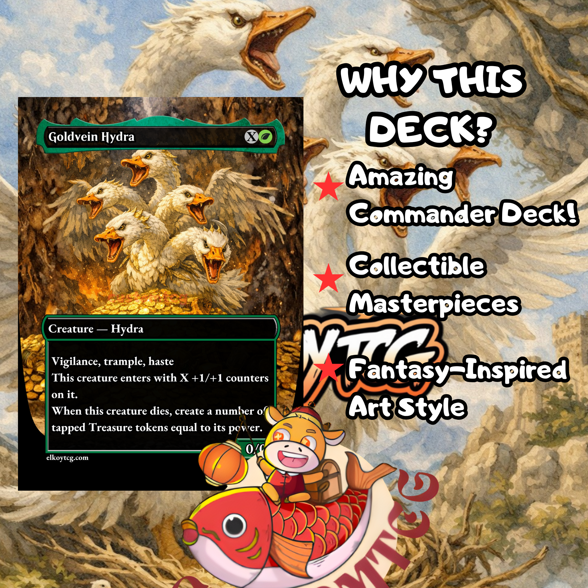 The Goose Mother Custom Commander Deck — Goose Tribal and X Spells | Simic | Fantasy Art Proxy Deck