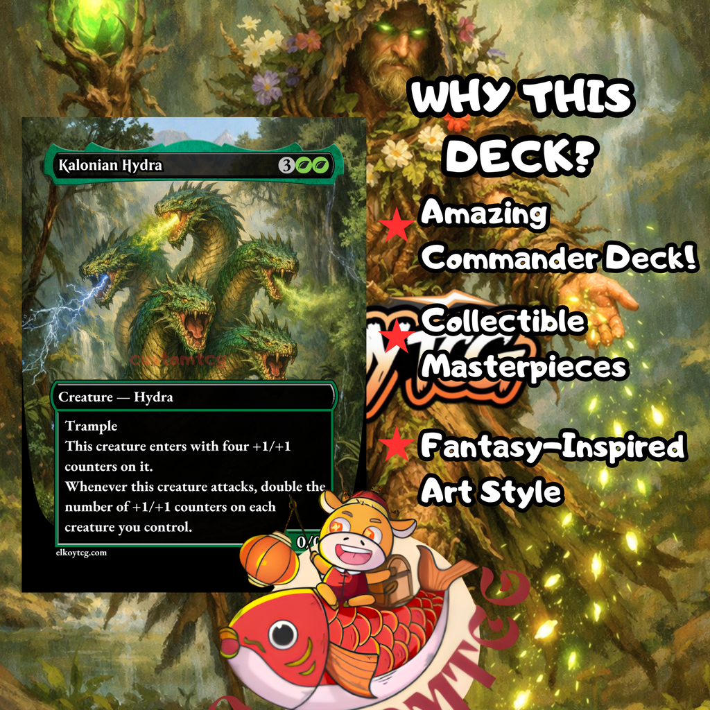 Bristly Bill Spine Sower Commander Deck | 100 Custom Cards + Tokens | Fantasy Forest Art | +1/+1 Counter Landfall Green Deck