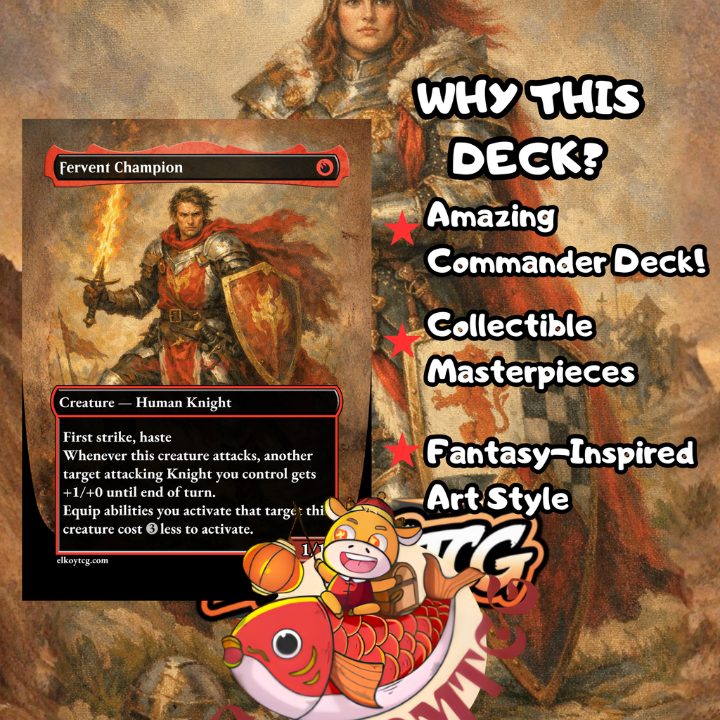 Syr Gwyn, Hero of Ashvale Custom Commander Deck — Knights & Equipment | Mardu | Fantasy Art Proxy Deck