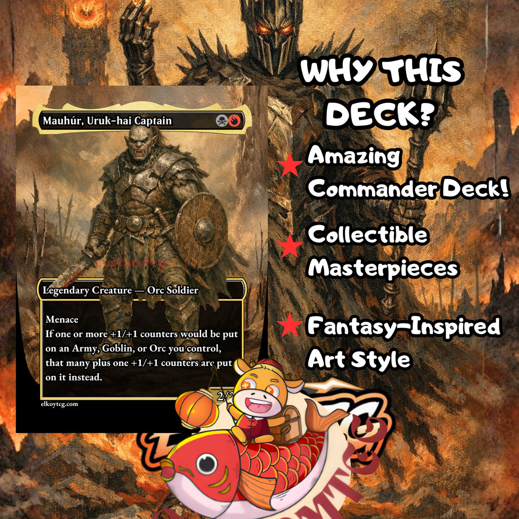 Sauron, the Dark Lord Custom Commander Deck — Amass Orcs and Ring Temptation | Grixis | Fantasy Art Proxy Deck