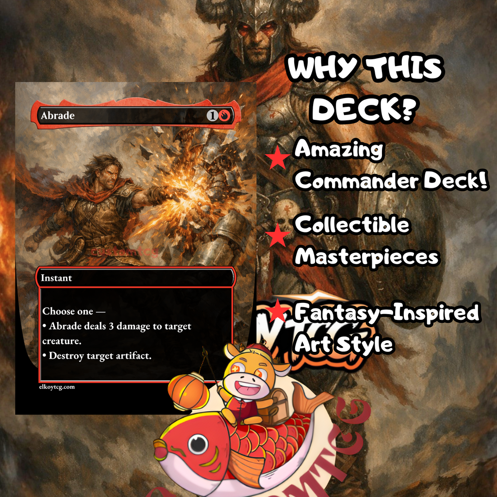 Alexios Deimos of Kosmos Commander Deck | 100 Custom Cards + Tokens | Fantasy Art | Red Voltron Equipment