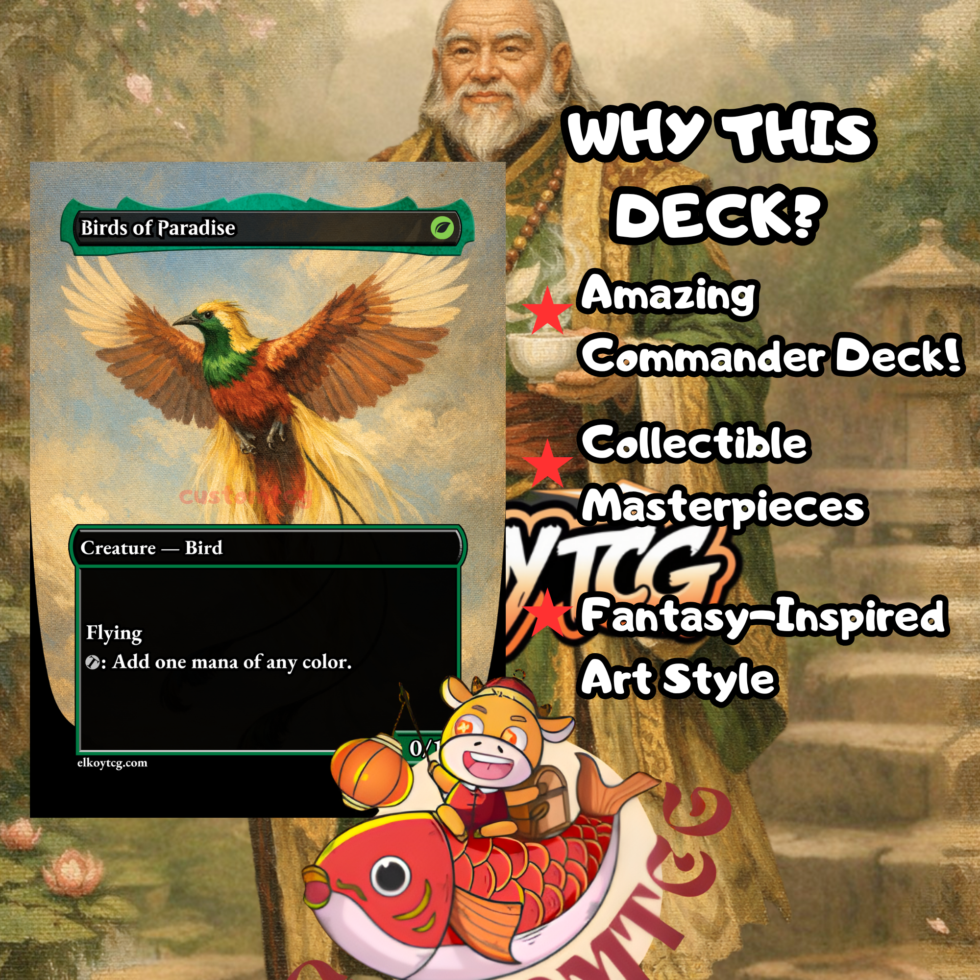 Iroh, Grand Lotus Custom Commander Deck — Spellslinger Storm | Temur | Fantasy Art Proxy Deck