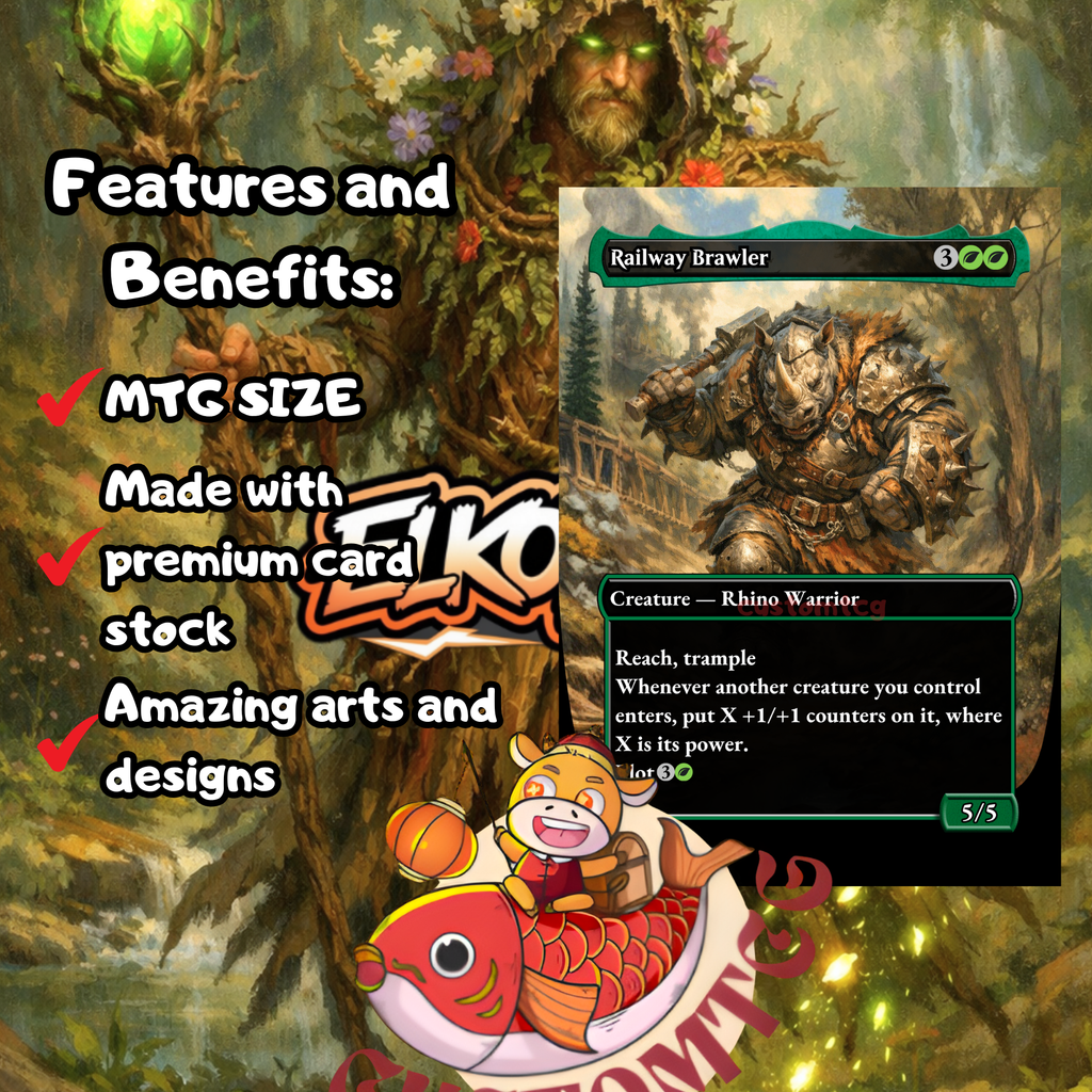 Bristly Bill Spine Sower Commander Deck | 100 Custom Cards + Tokens | Fantasy Forest Art | +1/+1 Counter Landfall Green Deck
