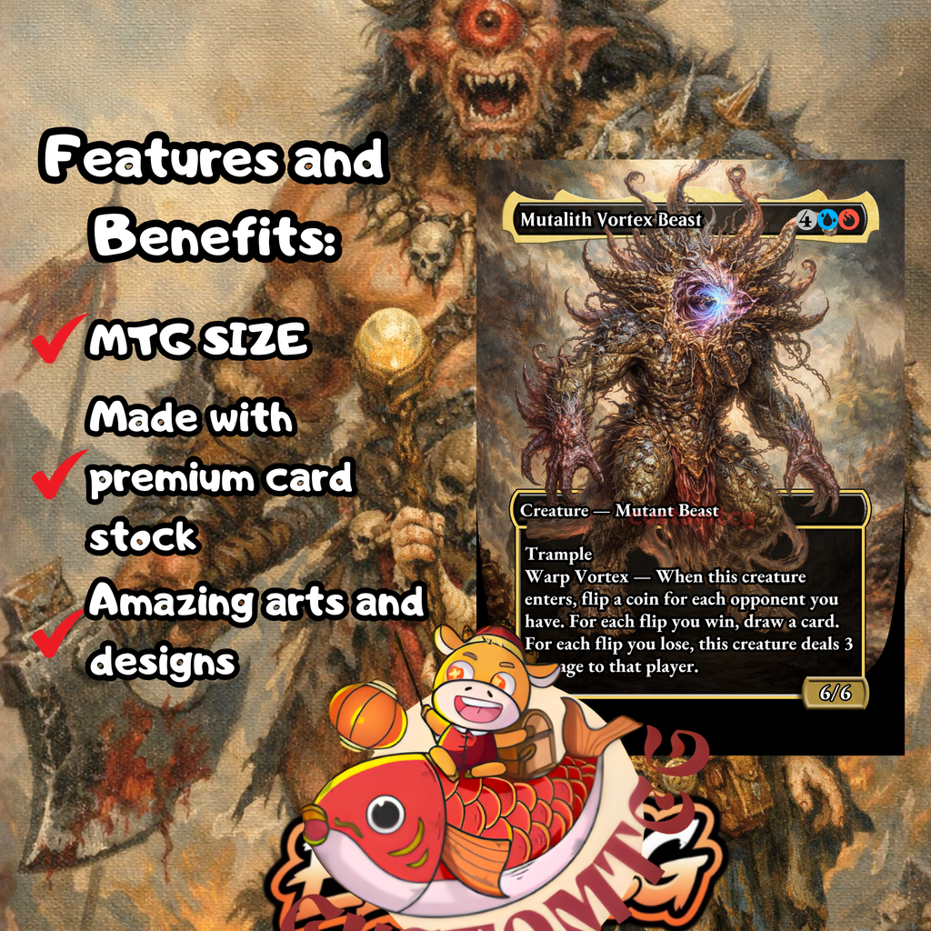 Okaun & Zndrsplt Custom Commander Deck — Coin Flip Chaos | Izzet | Fantasy Art Proxy Deck