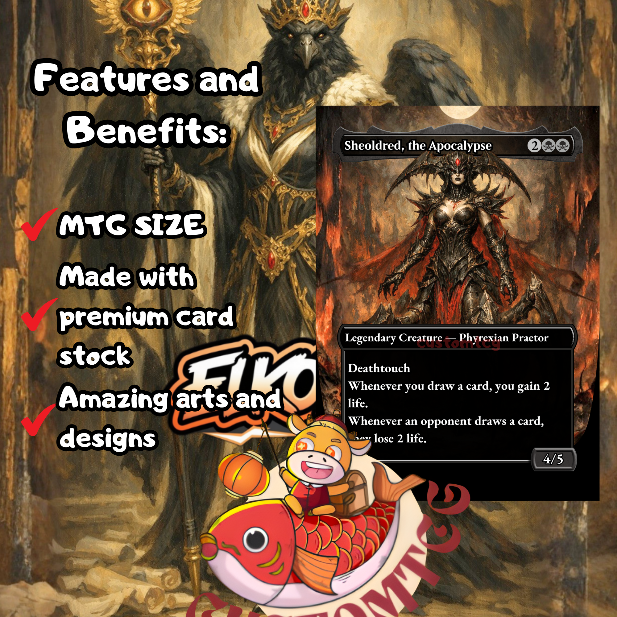 Breena the Demagogue Custom Commander Deck – 100 Cards + Tokens | Orzhov Politics & Counters | Fantasy Art | Unique Card Designs