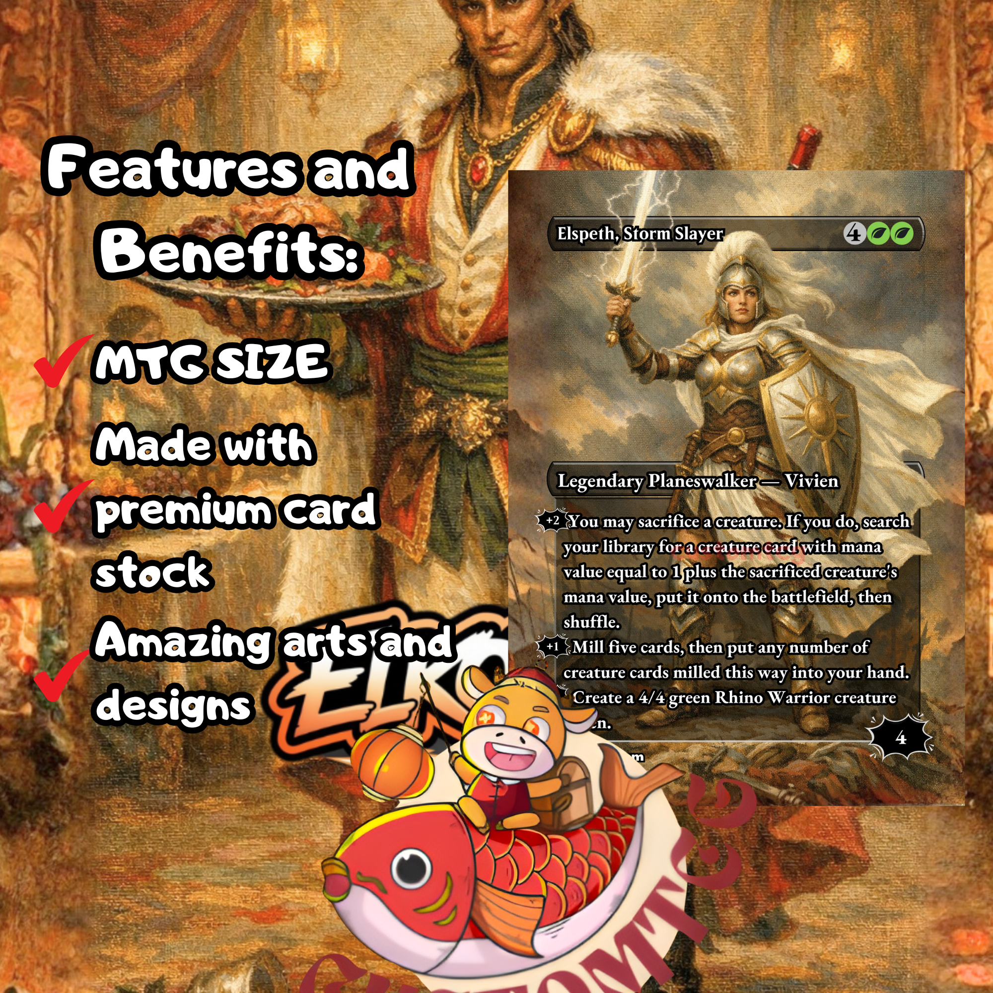 Rocco, Cabaretti Caterer Custom Commander Deck — Toolbox Tutoring and Creature Combos | Naya | Fantasy Art Proxy Deck