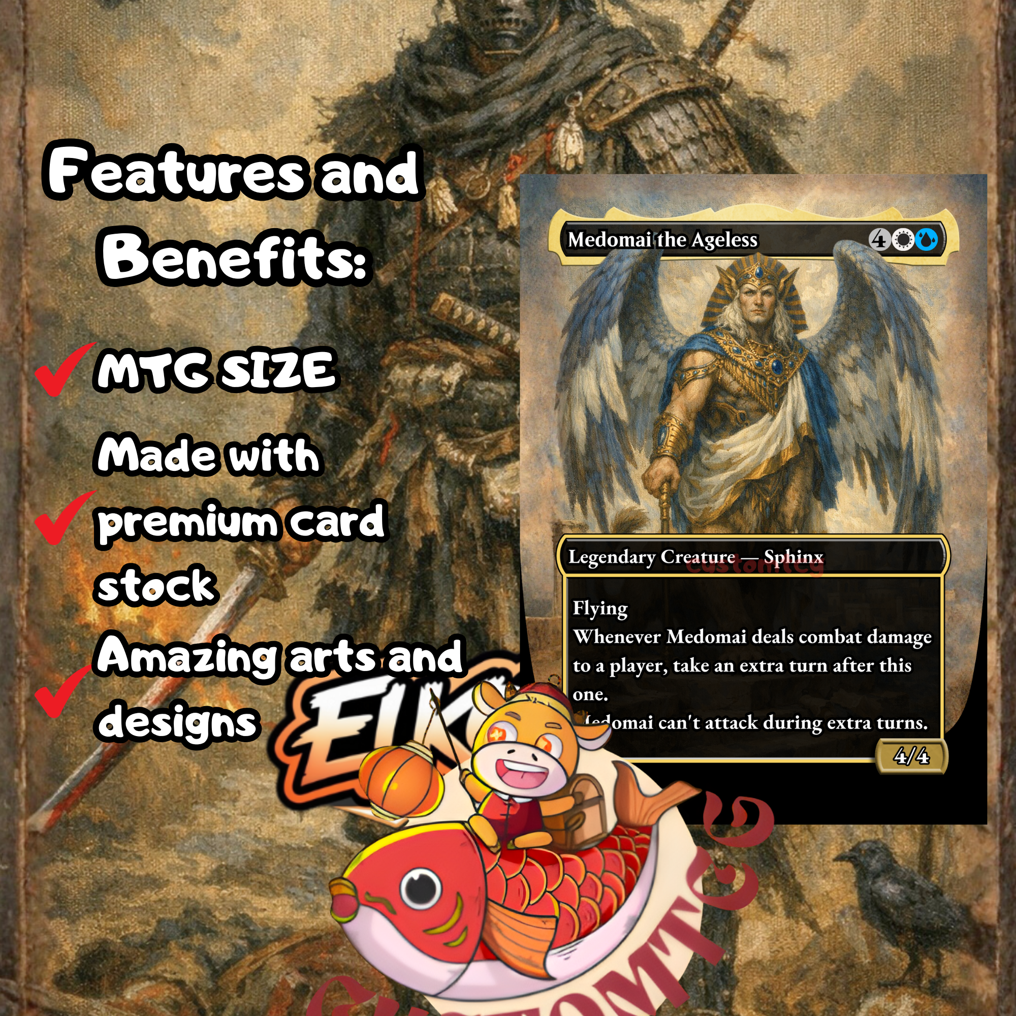Jin Sakai, Ghost of Tsushima Custom Commander Deck — Samurai Rogue | Stealth | Fantasy Art Proxy Deck