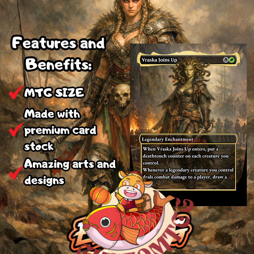 Saskia the Unyielding Custom Commander Deck – 100 Cards + Tokens | 4-Color Warriors | Fantasy Art | Unique Card Designs