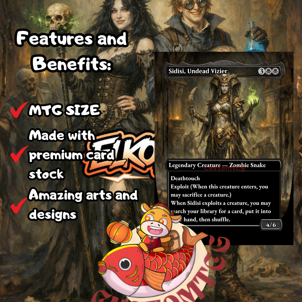 Gisa and Geralf Commander Deck – 100 Custom Cards + Tokens | Zombie Tribal | Dark Fantasy Art | Free Shipping