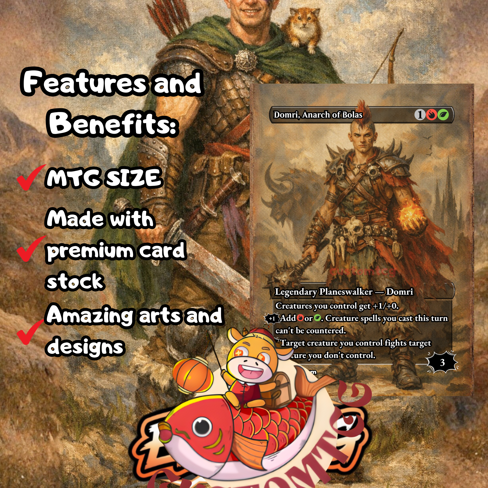 Minsc and Boo, Timeless Heroes Custom Commander Deck — Big Creatures and Ramp | Gruul | Fantasy Art Proxy Deck