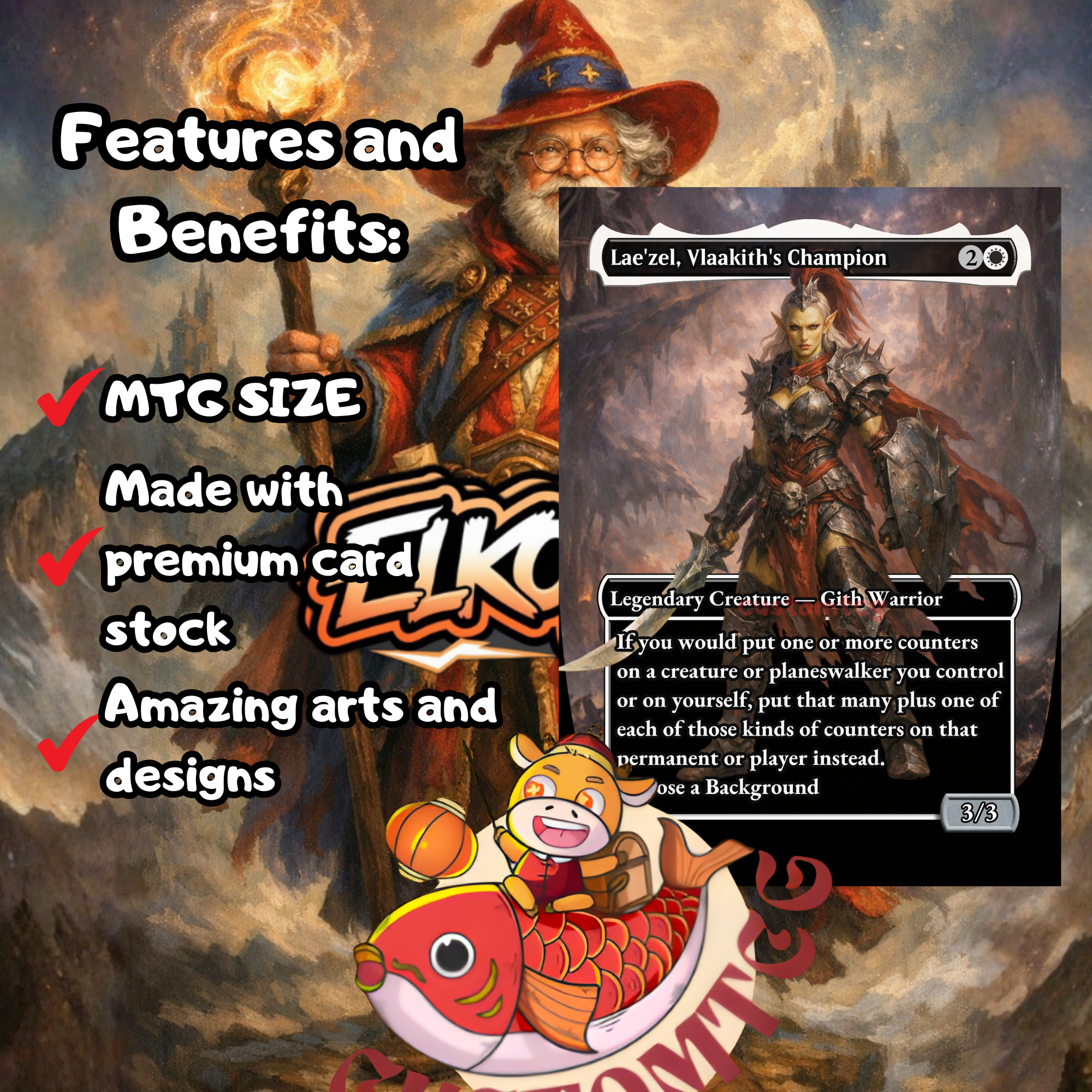 Commodore Guff Commander Deck | 100 Custom Cards + Tokens | Fantasy Art | Planeswalker Superfriends Esper White Blue Red Deck