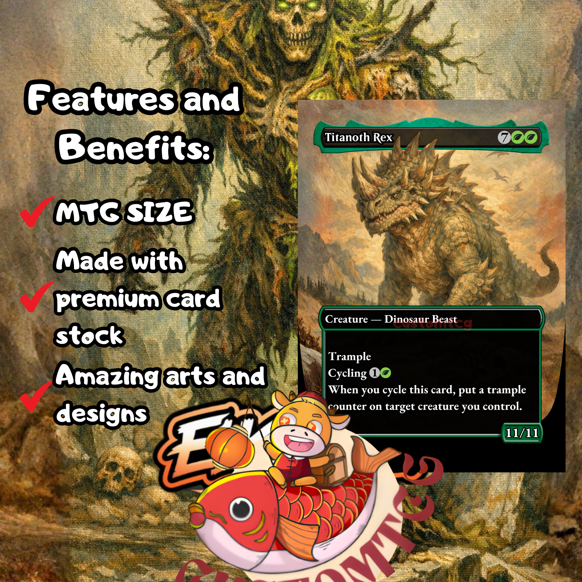 Skullbriar, the Walking Grave Custom Commander Deck — +1/+1 Counters | Golgari Aggro | Fantasy Art Proxy Deck