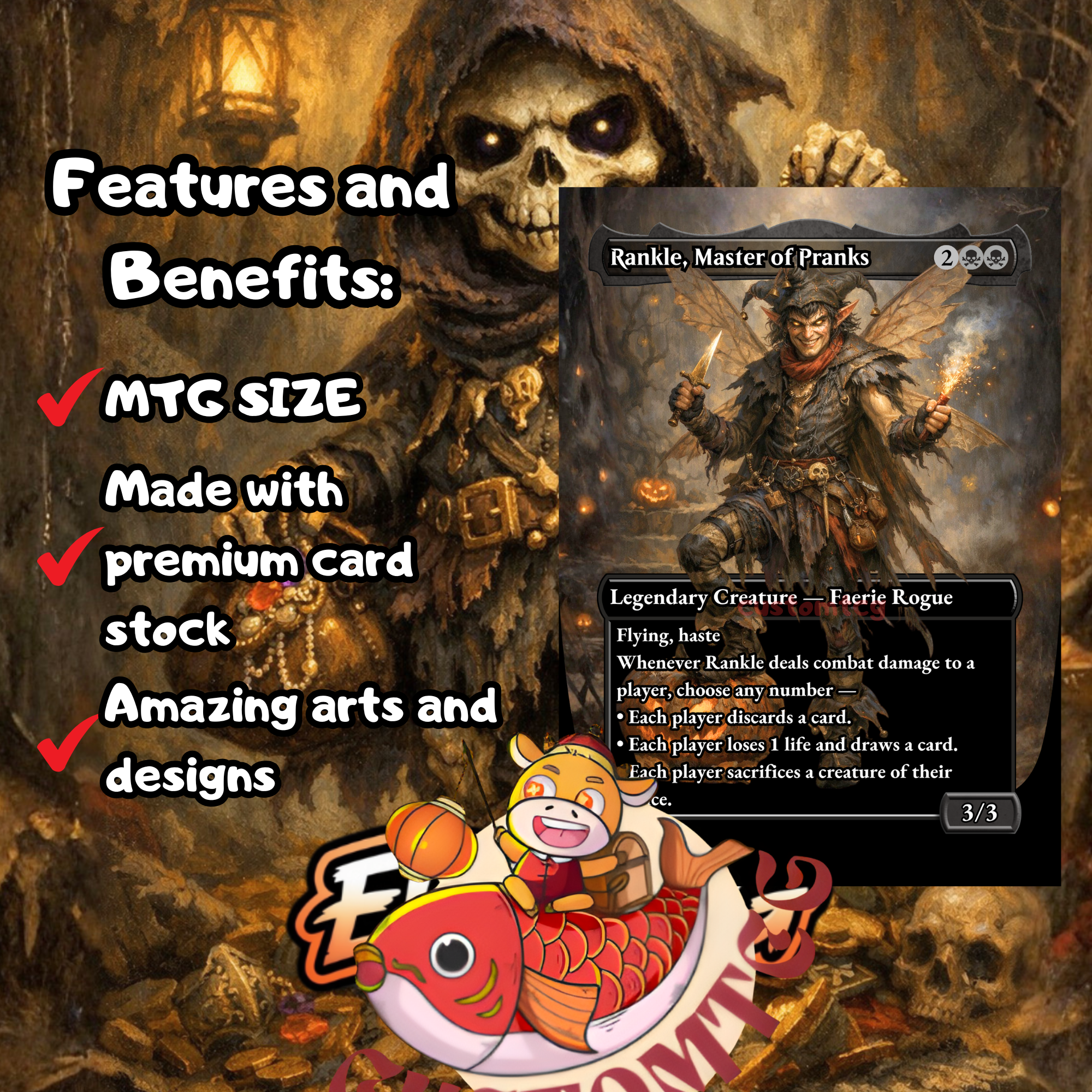 Tinybones Bauble Burglar Custom Commander Deck – 100 Cards + Tokens – Dark Fantasy Trading Card Game