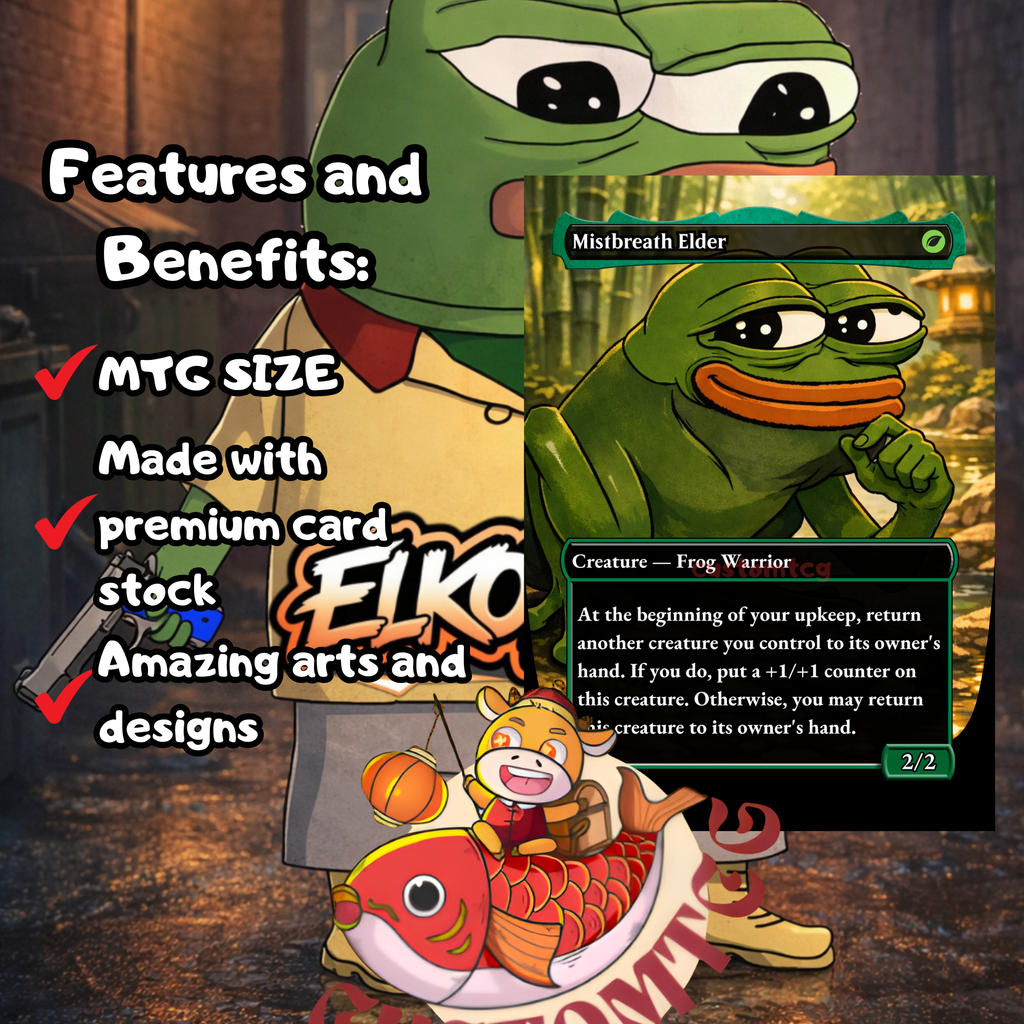 Pepe Custom Commander Deck — Frog Tribal and Meme Culture | Classic Edition | Fantasy Art Proxy Deck