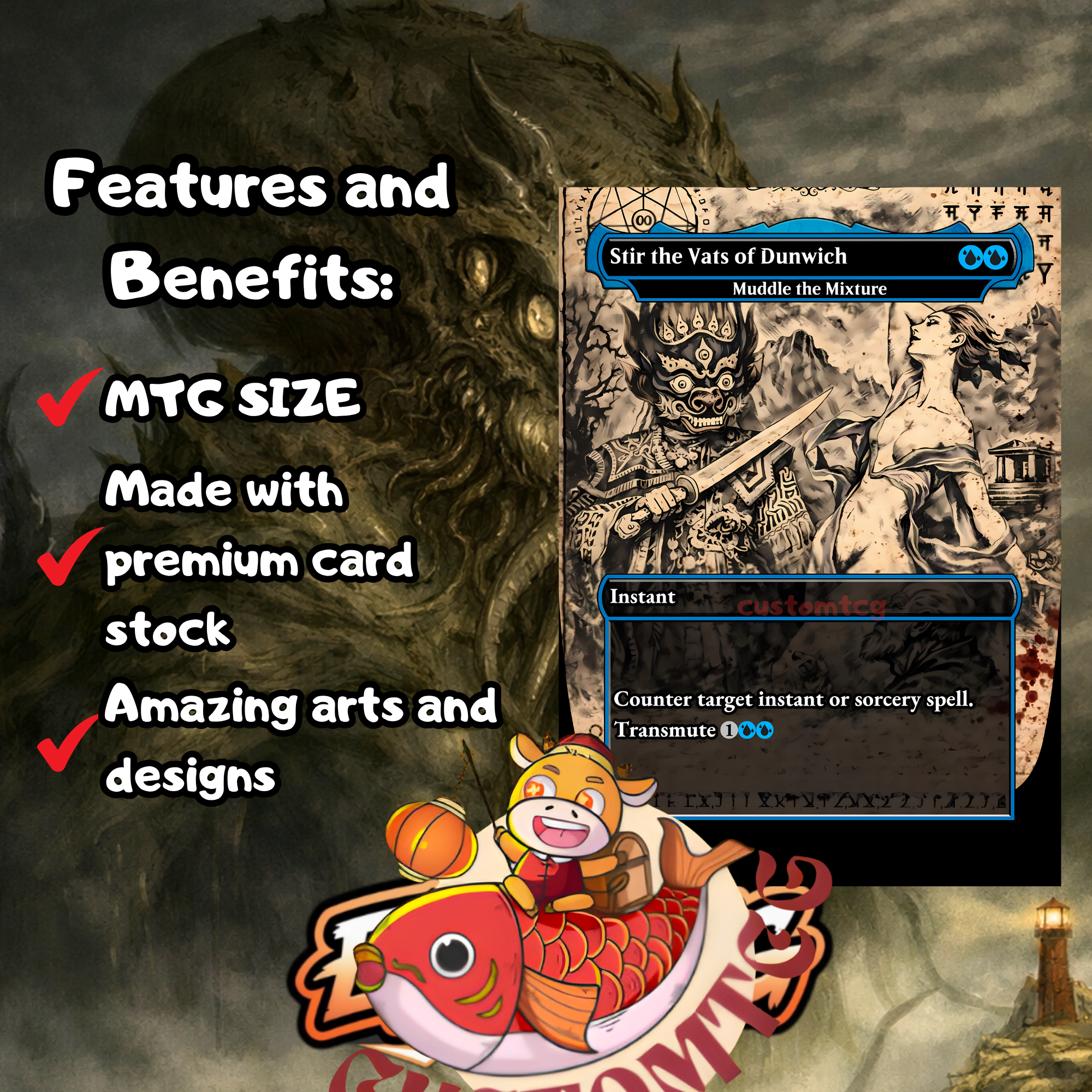 Cthulhu Custom Commander Deck — 100 Cards + Tokens | Lovecraftian Horror | Free Shipping