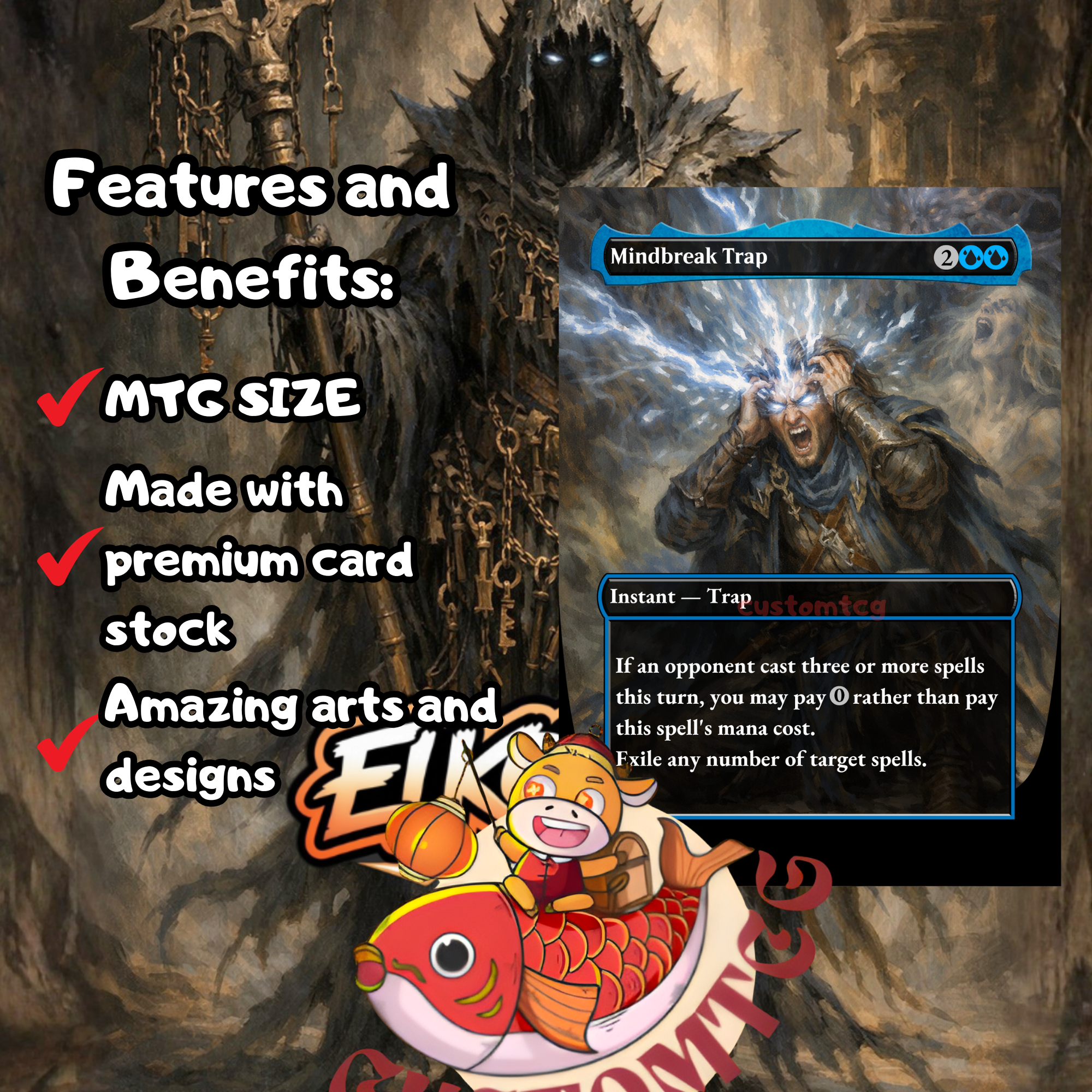 The Master of Keys Commander Deck | 100 Custom Cards + Tokens | Dark Fantasy Art | Esper Stax Control cEDH