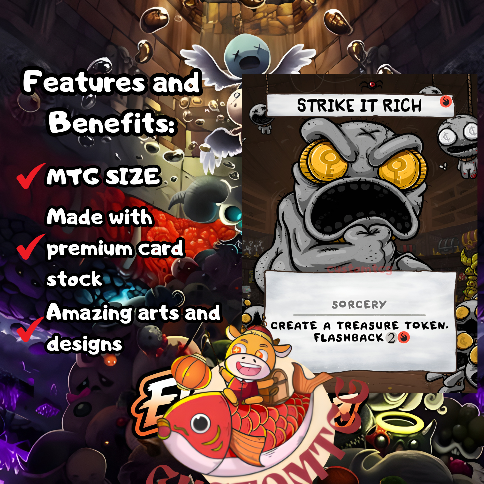 Binding of Isaac Custom Commander Deck — Mr. House | Treasure Tribal | Custom Proxy Deck