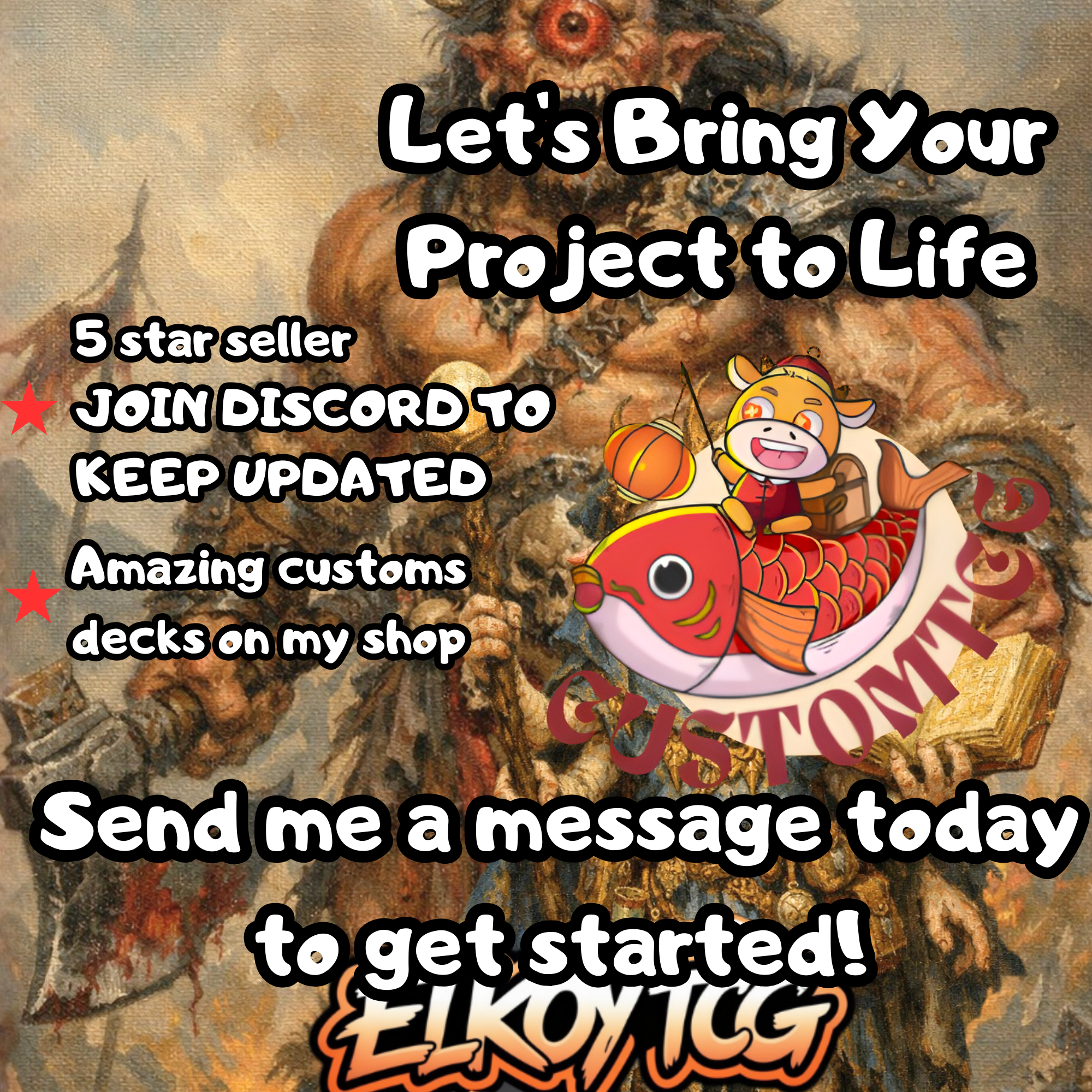 Okaun & Zndrsplt Custom Commander Deck — Coin Flip Chaos | Izzet | Fantasy Art Proxy Deck